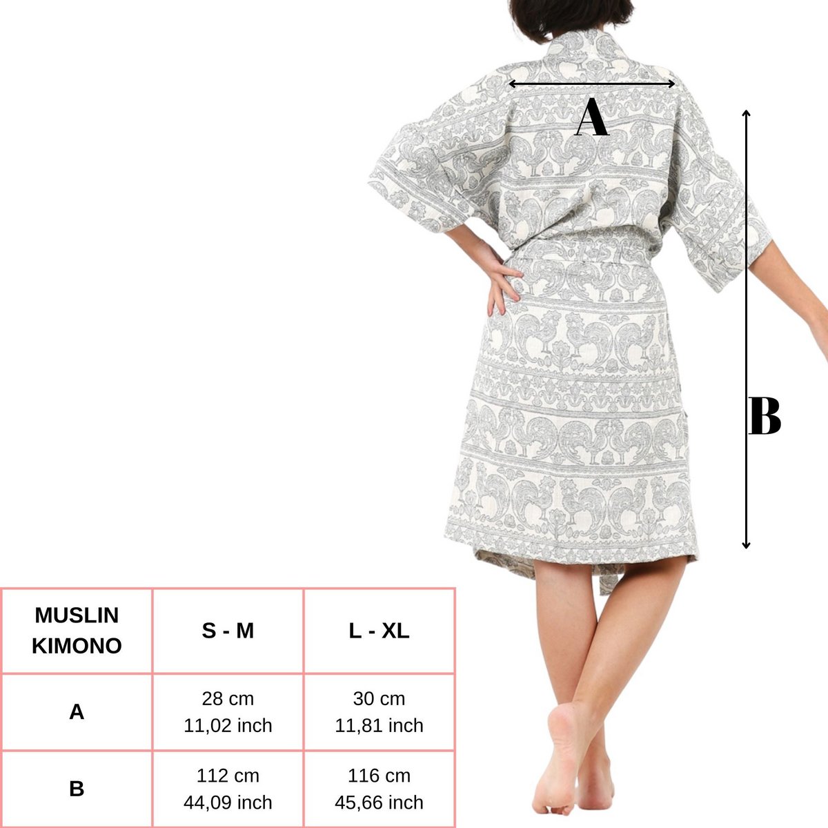 Kimono-badjas van katoengaas