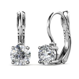Round Earrings - Silver and Crystal