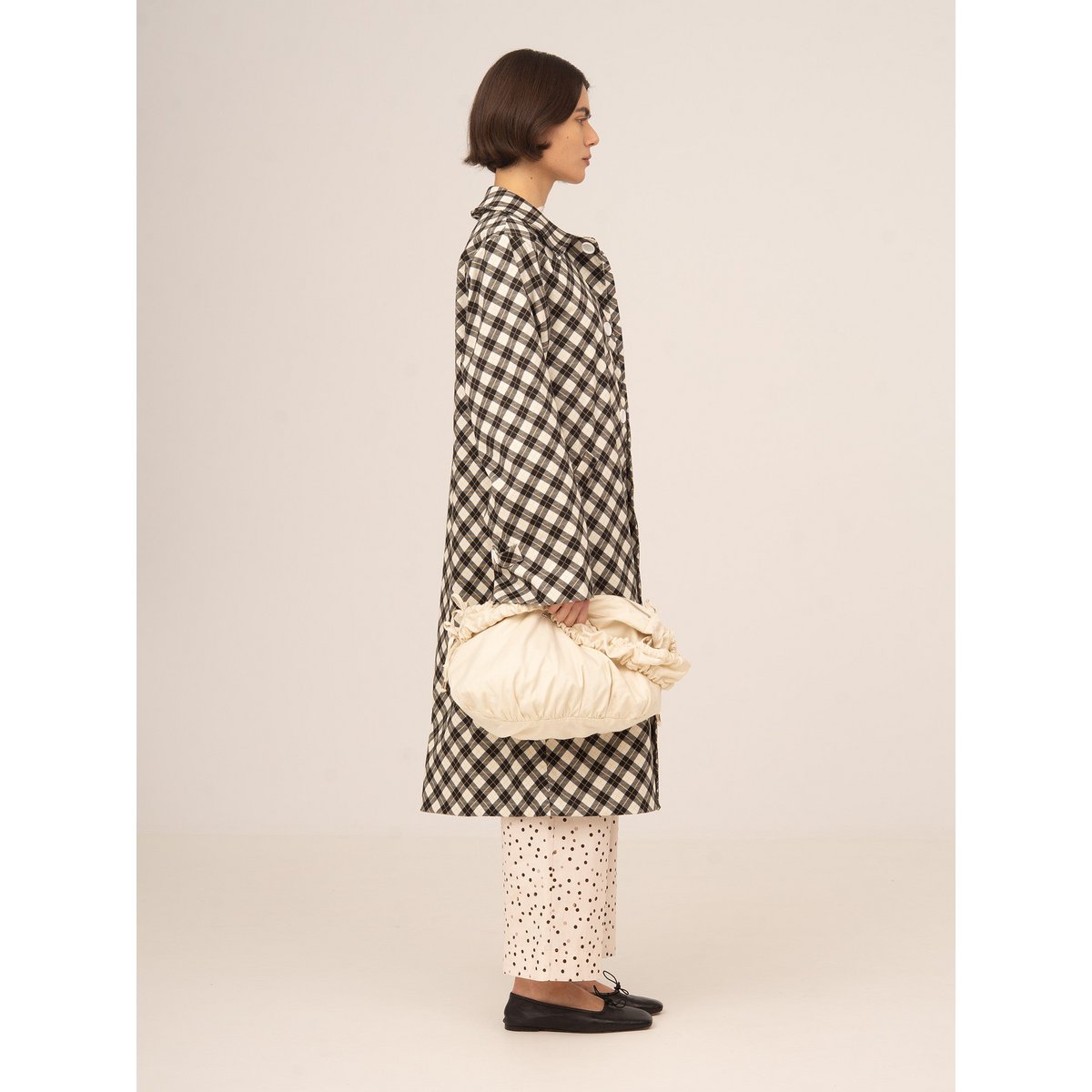 Classic Betty Argyle-inspired Geometric Print Trench Coat
