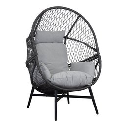 Rosario Lounge Chair - Lounge Chair, polyrattan, black, incl. cushions