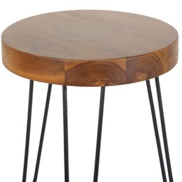 Teak side table Ella with hairpin legs