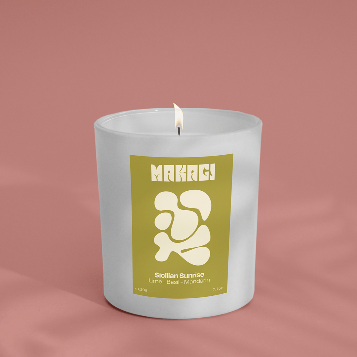Cougie de parfum dans le verre du lever du soleil sicilien - citron vert, basilic et mandarin