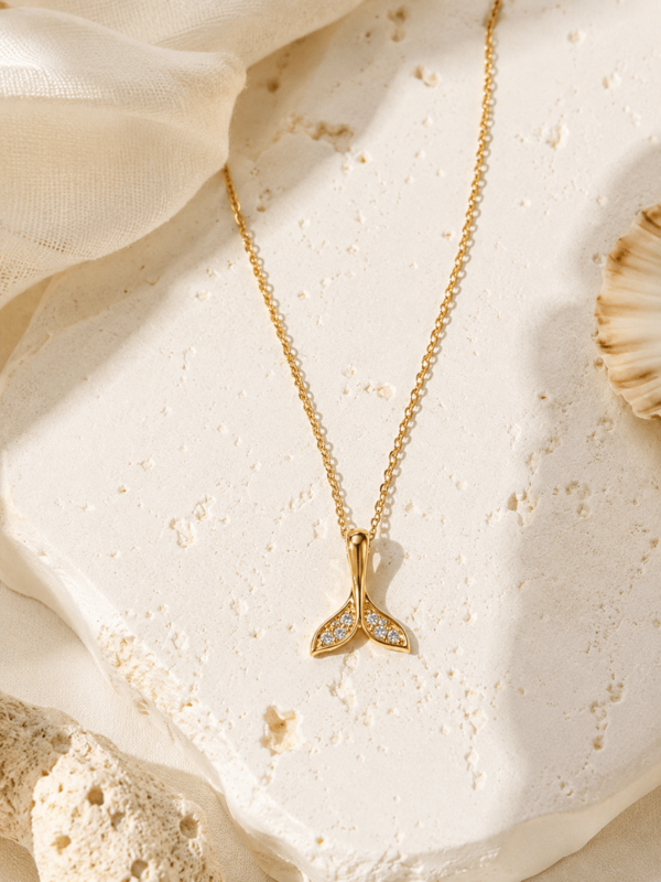 Der Schatz der Meereskönigin – Goldzirkon-Meerjungfrau-Halskette