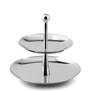 Etagere aus Edelstahl mit 2 Schalen