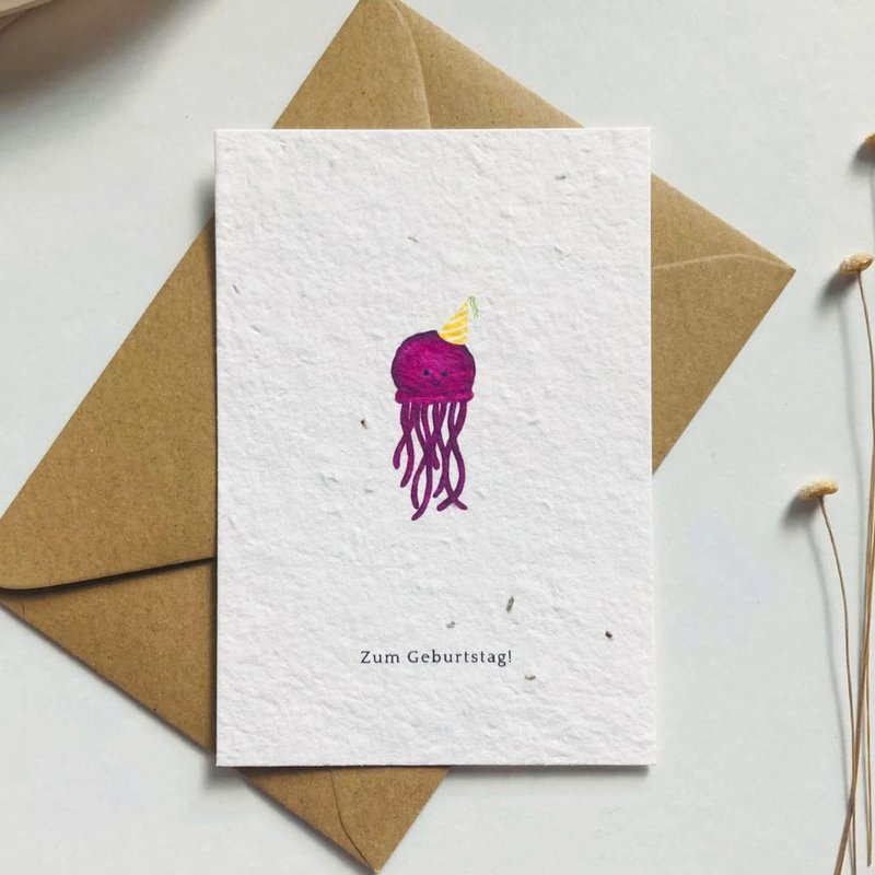 Plantable birthday card “Jellyfish” | Seed card