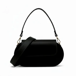 Beige leather shoulder bag, structured rectangular shape, gold hardware, Italian crafted handbag