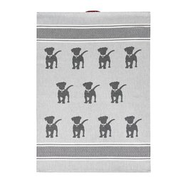 Kitchen Towel Dog Grey Cotton