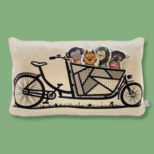 Interactive Organic Cotton Cushion Cover - Bakfiets