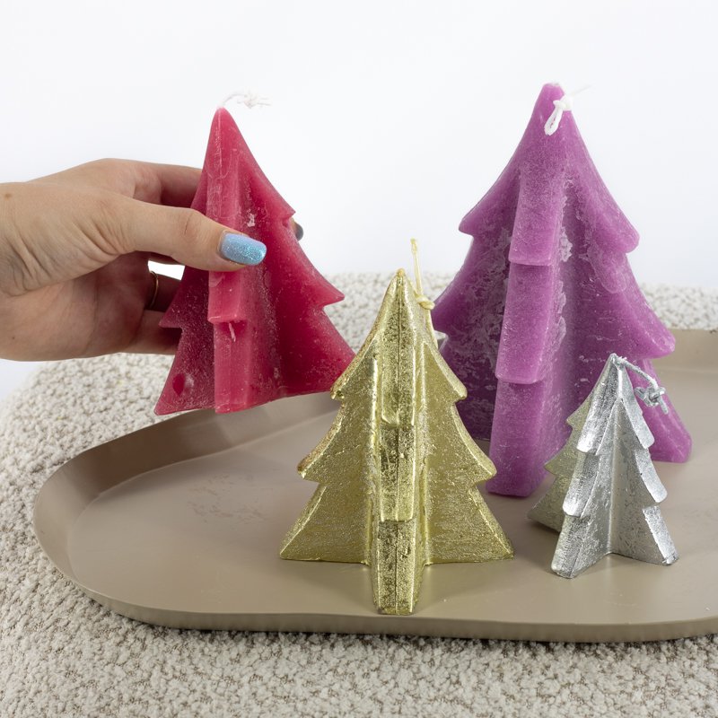 Soya candle pine tree gold