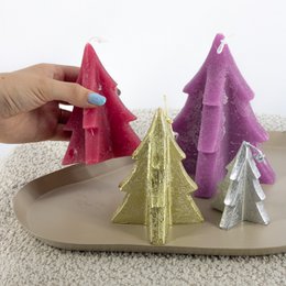 Soya candle pine tree gold