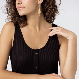 Orecchino foglia dorata Swarovski
