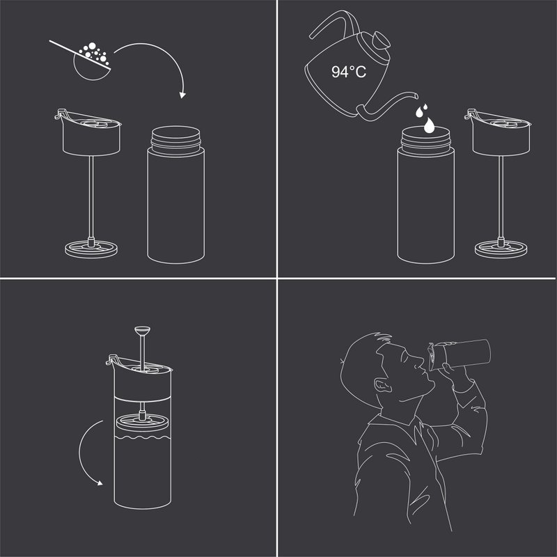 Travel French-Press 2Go con funzione termica | Tazza termica 2in1 - 300 ml