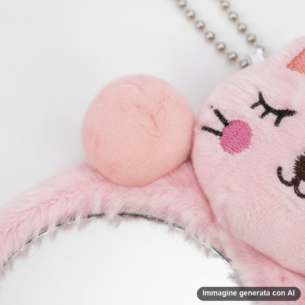 Dierenpluche compacte spiegel - Kawaii sleutelhangerset