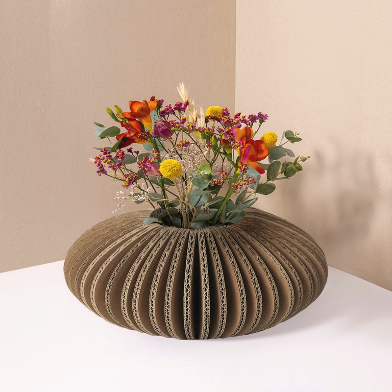 Faltbare Pappvase - oval