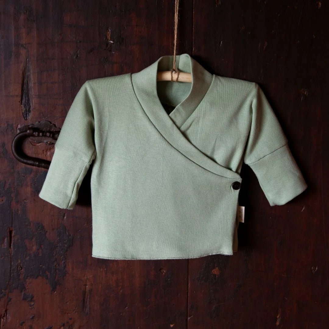 COMINUM KIMONO BABY in Green Sage