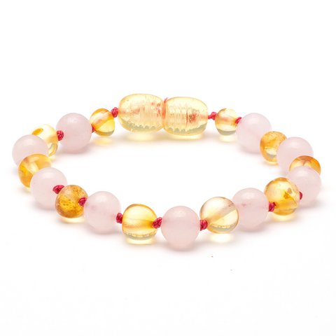 Baltic Amber & Rose Quartz Bracelet 2