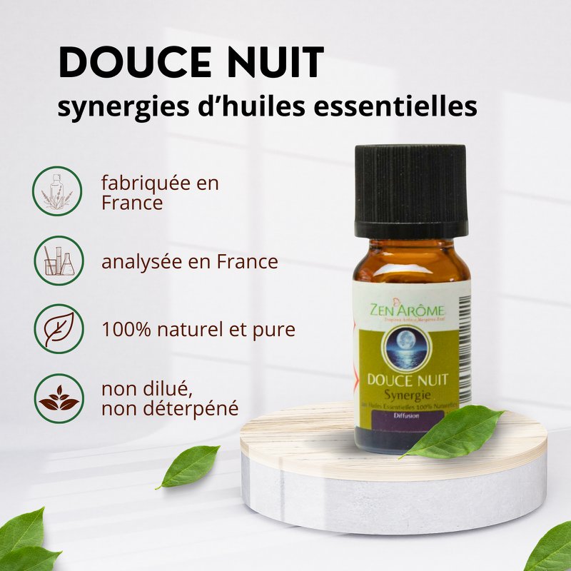 Synergy of essential oils - Douce Nuit - 10 ml - Use for Diffusion - Packaged in France