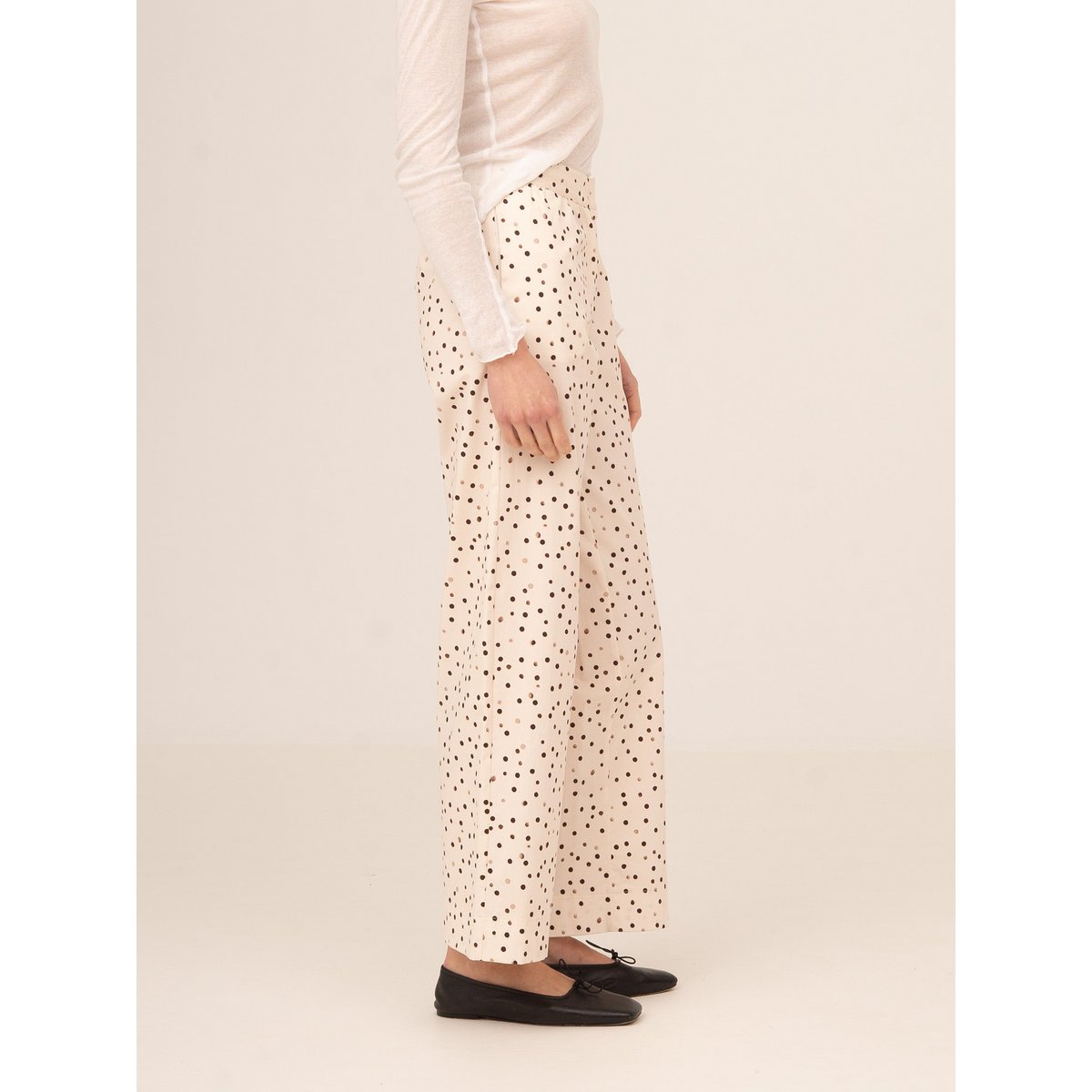 Cream Polka Dot Fuji Pants