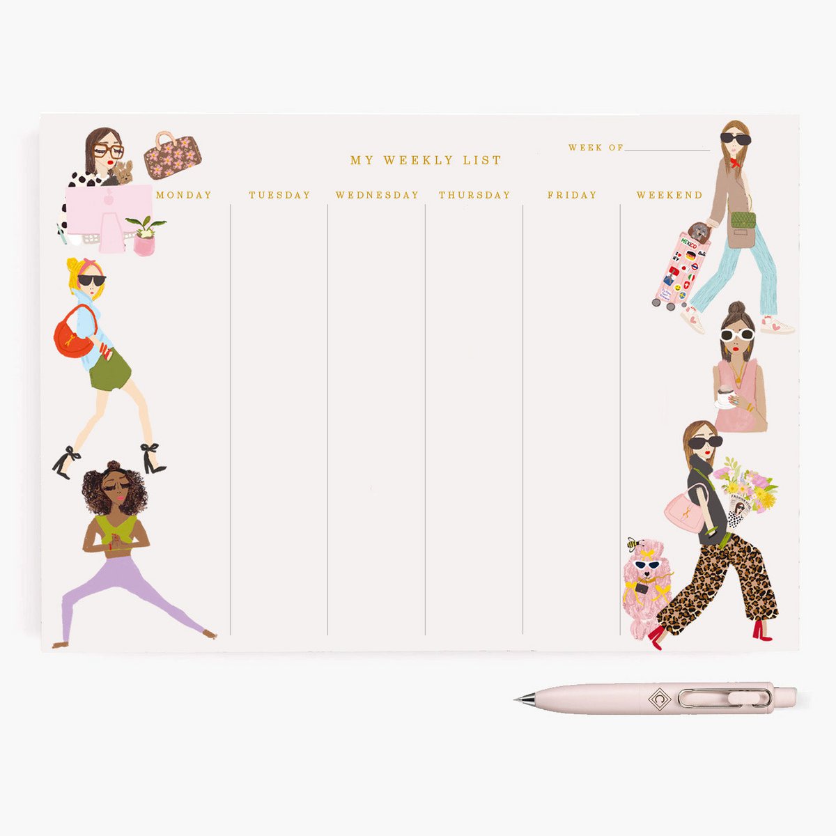 Chic Girls Weekly Desk Pad