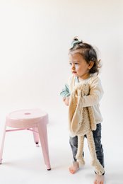 *Bestseller* Sustainable Color-block Baby Sweater | Ecru with Aqua arm | 100% GOTS certified organic cotton