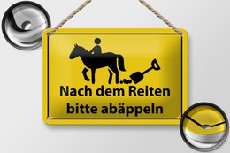Blikken bord notitie 18x12cm Gelieve abäppel na het rijden decoratie