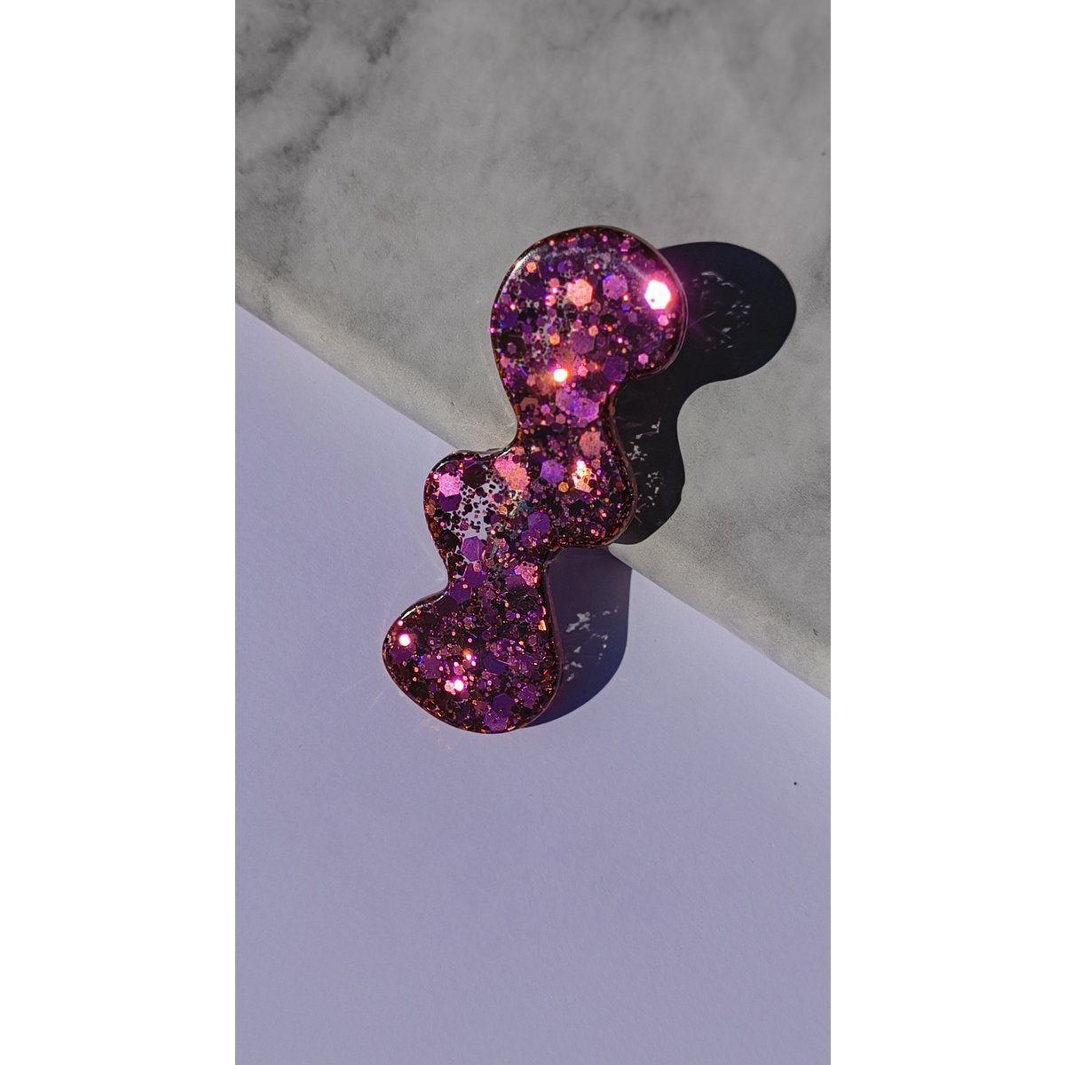 ⋒ pacchetto di clip per capelli in resina - Sakura glitter (8 articoli) ⋒