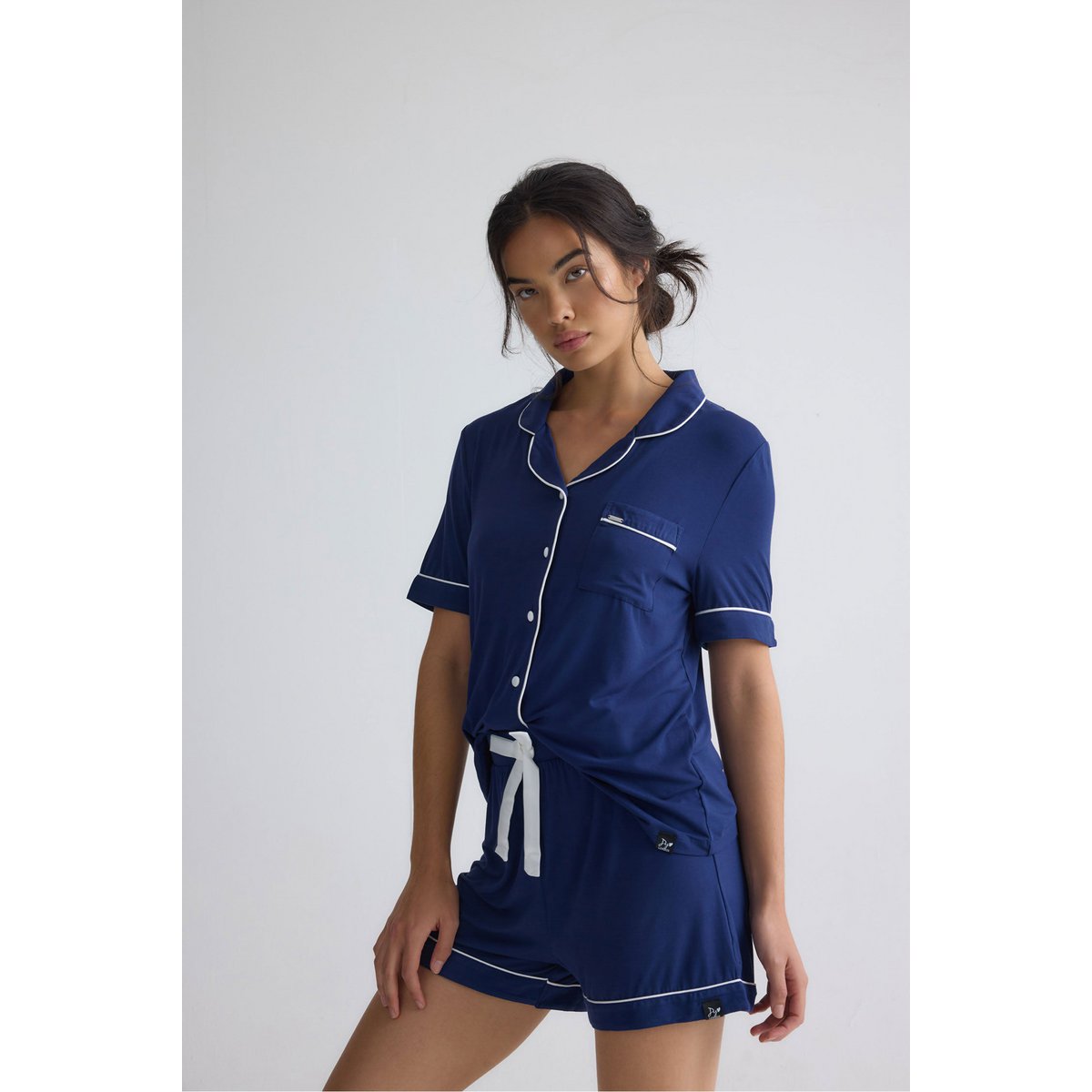 Bambus-Hemd-Shorts-Set in Mitternacht