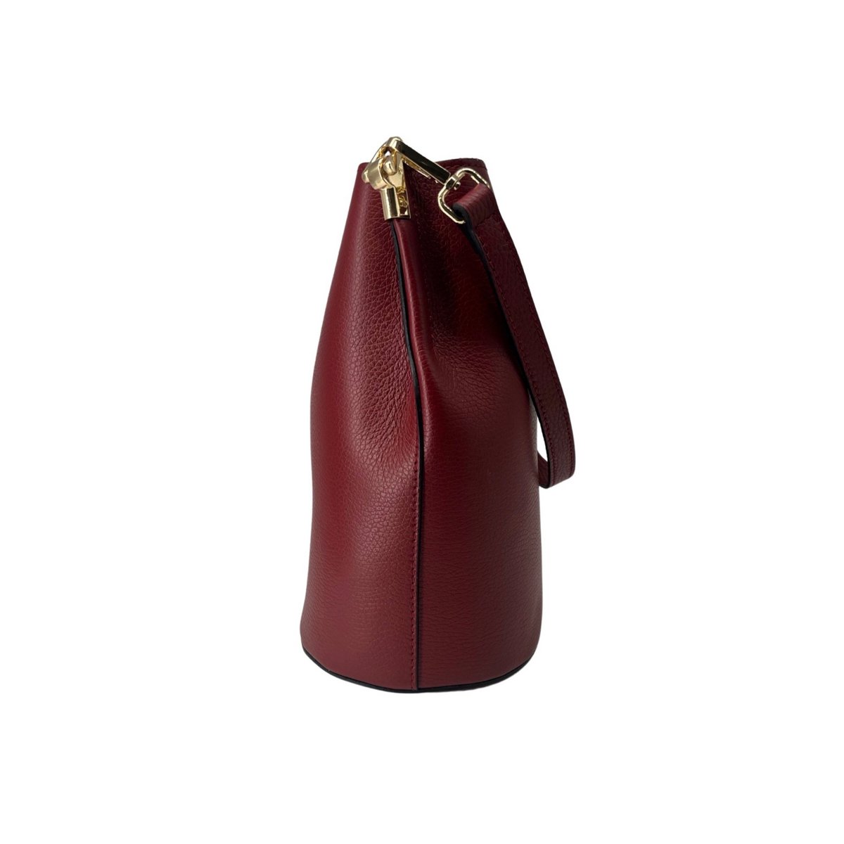 BOLSO ELVIRA BUCKET DE PIEL SEMBRADA