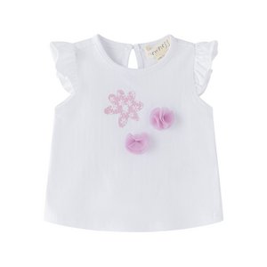 Baby-T-Shirt für Mädchen, 3–24 Monate, rosa Gingham-Rüschenkragen BGV66532