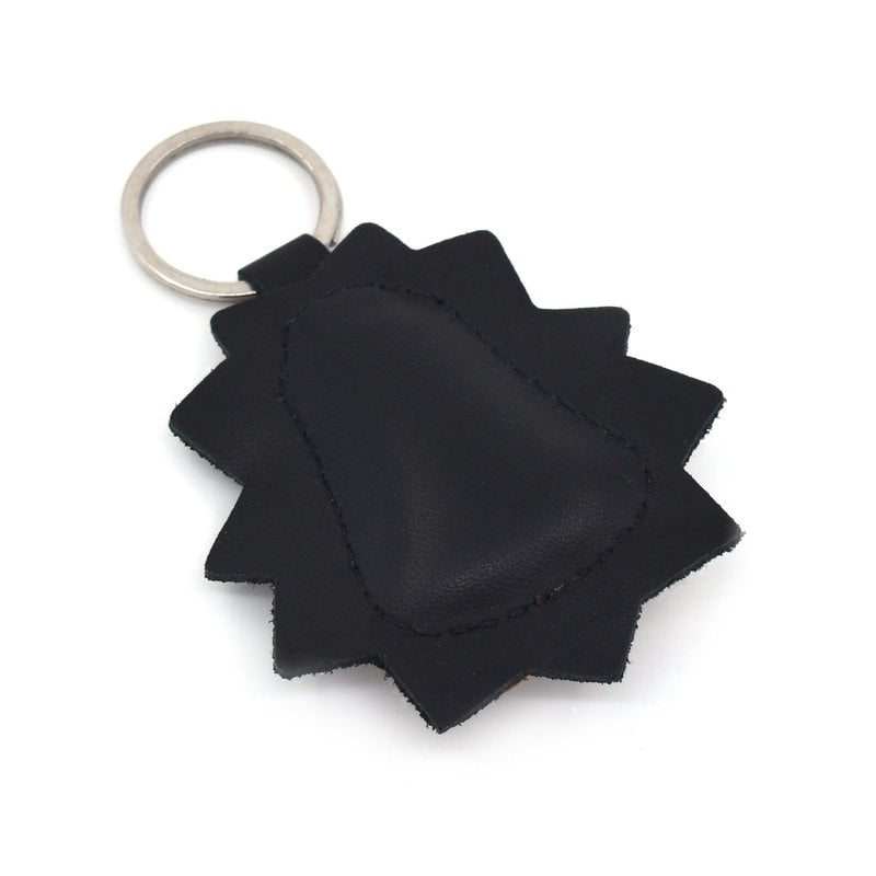 Cute Little Brown Hedgehog Handmade Leather Keychain
