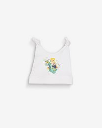 Newborn hat made of 100% organic cotton with a Jack and the Beanstalk design. White color, soft and comfortable for babies.
