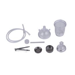 Shisha-Komplettset – ideal für Reisen, Strand, Festivals – Shisha mit Silikonschlauch, Zange, Wasserpfeife, komplettes modernes Acrylglas-Set