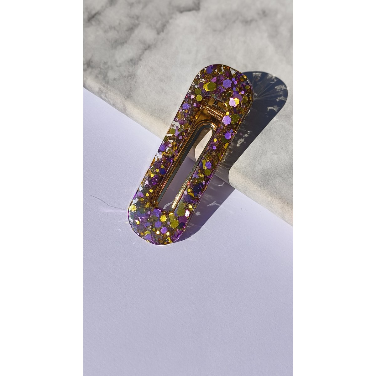 ⋒ pacchetto di clip per capelli in resina - Glitter Royal (8 articoli) ⋒