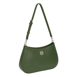RB1036E | LARA Hobo-Tasche für Damen aus echtem Saffiano-Leder, hergestellt in Italien. Grüne Farbe