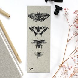Bookmarks gemaakt van graspapier, insecten