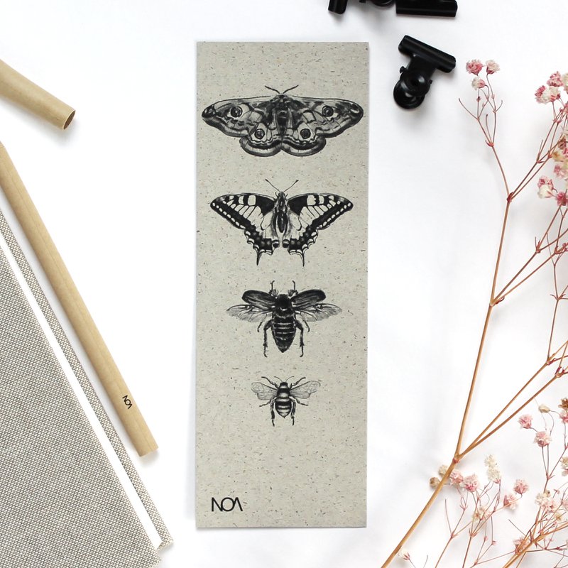 Bookmarks gemaakt van graspapier, insecten