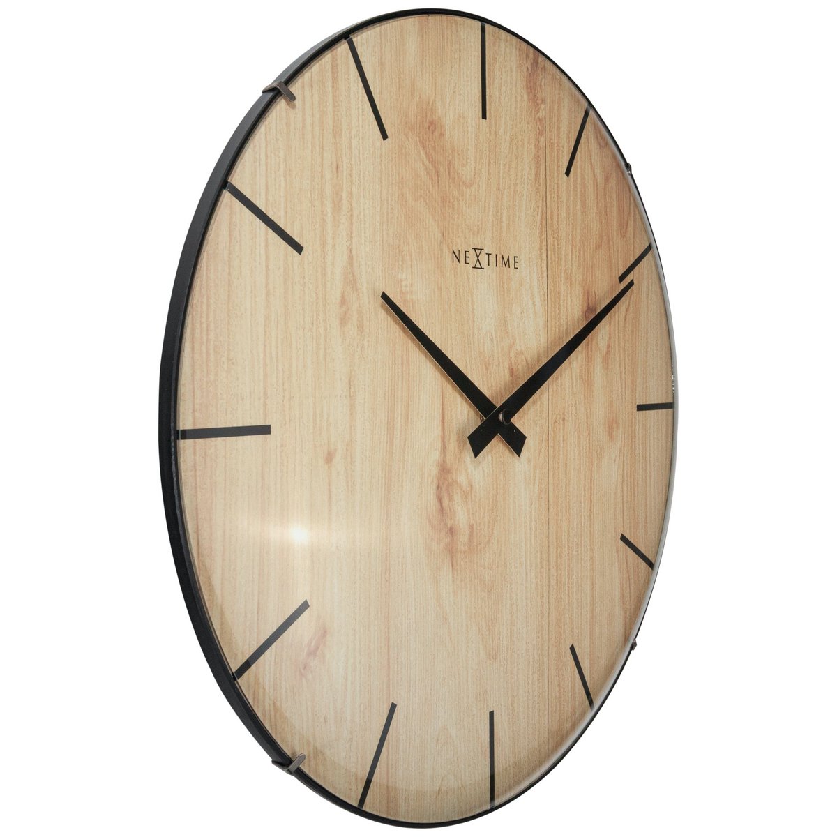 Horloge murale - 35 cm - Dôme Verre - 'Edge Wood Dome'