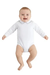 Baby T-shirt bodysuit med krave, børstet
