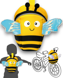 2 po 1 sac de vélo et sac à dos - abeille