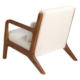 Fauteuil van gestoffeerde stof en notenhout 5100