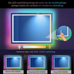 RGB-spiegel Lumoire Matrix horizontaal 120 cm