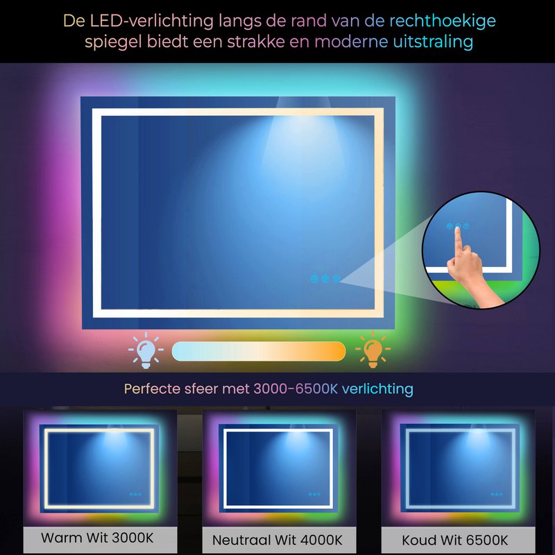 RGB-spiegel Lumoire Matrix horizontaal 120 cm