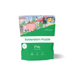"Rotterdam cityscape puzzle with colorful buildings, landmarks, and urban scenes. Illustrated city design."