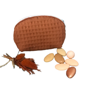 Honeycomb portemonnee rond 12.5x8cm rust