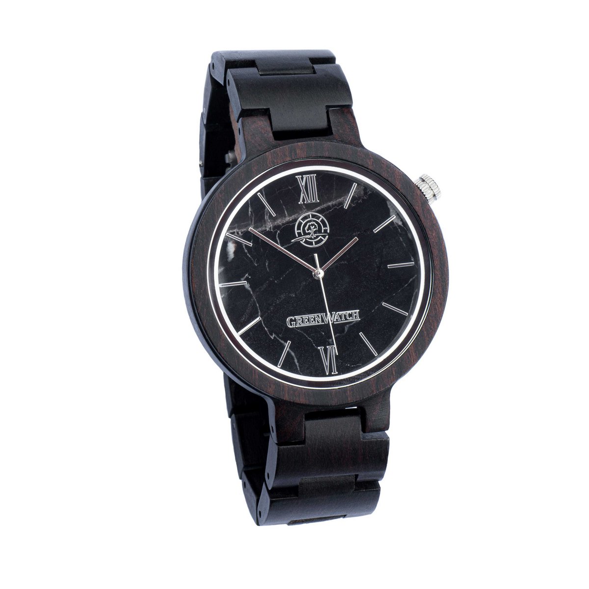 Greenwatch | Marble | Houten Horloge Unisex | Ebbenhout