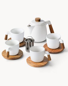 Theepot set inclusief 4 kopjes voor 4 personen 1000 ml