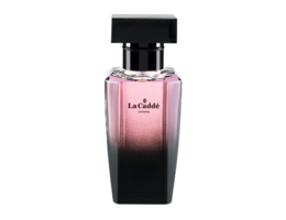 Odysseia is a floral, woody, and musky perfume with notes of rose, jasmine, and amber. The bottle features a sleek, modern design with a black cap.