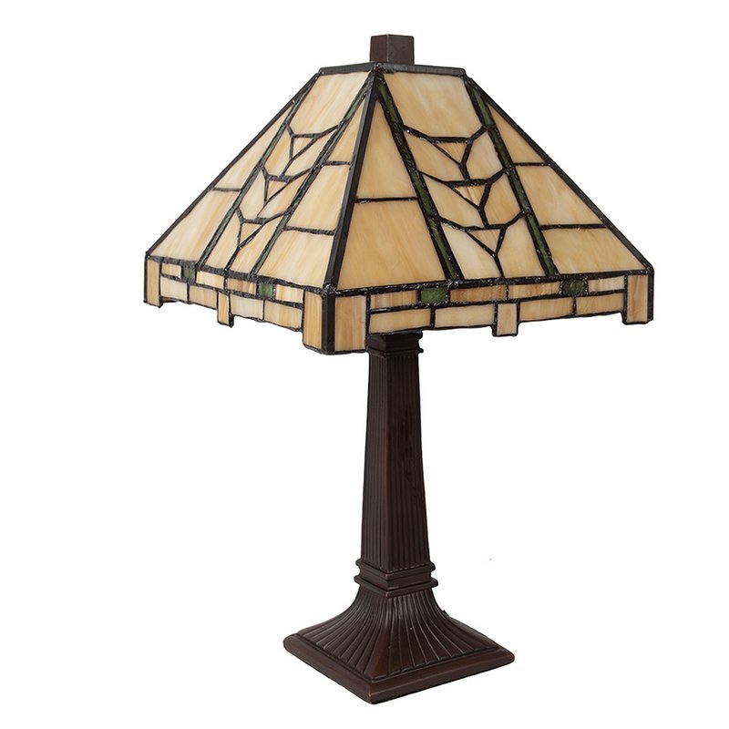 Tiffany Table Lamp 23x23x38 cm beige glas skrivebordslampe