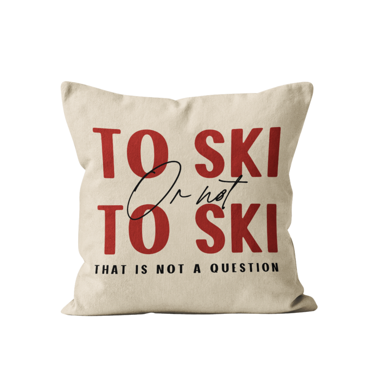 Velvet ski mountain decoration cushion