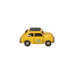 Oldtimer-Modell aus gelbem Blech, 11 x 5 x 4,5 cm